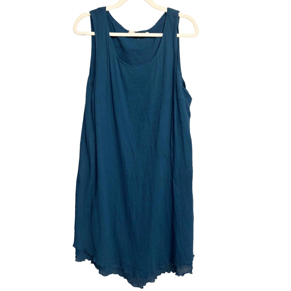 Soft Surroundings Teal Sleeveless Midi Dress